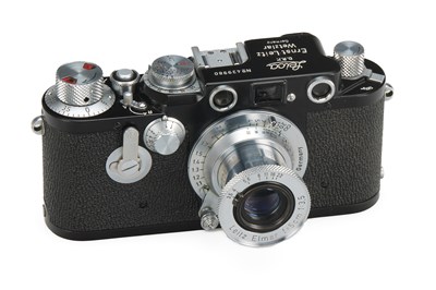 Lot 43 - Leica IIIc Black 'Leitz-Eigentum' + Elmar 3.5/5cm