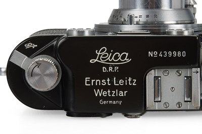 Lot 43 - Leica IIIc Black 'Leitz-Eigentum' + Elmar 3.5/5cm