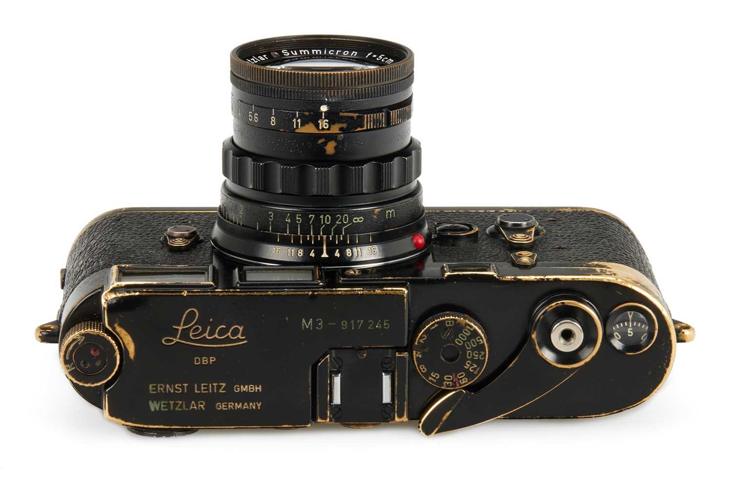 Lot 77 - Leica M3 Black Paint 'Black Counter' + Summicron 2/5cm