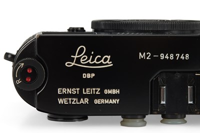 Lot 86 - Leica M2 Black Paint Button Rewind + Leicavit MP