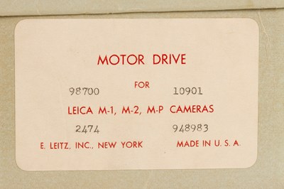 Lot 87 - Leica M2 Black Paint + New York Motor Drive