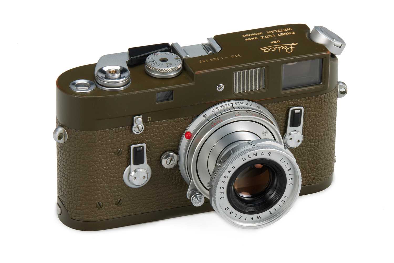 Lot 91 - Leica M4 Olive + Elmar 2.8/50mm Y 'Bundeswehr'