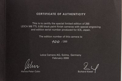 Lot 98 - Leica M6 TTL 0.85 ICS Black Paint