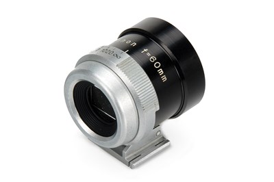 Lot 154 - Konishiroku f.M39 Hexanon 1.2/60mm Black/Chrome Set
