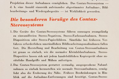 Lot 211 - Zeiss Ikon  'Contax-Stereophotographie' Booklet