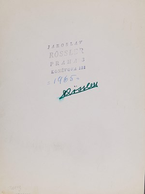 Lot 25 - JAROSLAV RÖSSLER (1902–1990)