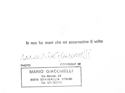 Lot 146 - MARIO GIACOMELLI (1925–2000)