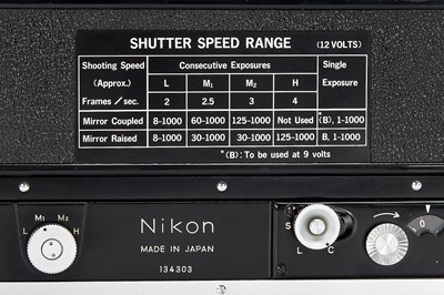 Lot 23 - Nikon F Eyelevel Black Motor Outfit