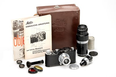 Lot 69 - Leica II Mod. D Black/Chrome Outfit