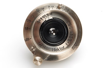 Lot 96 - Leitz Hektor 6.3/2.8cm Nickel + 2.8cm Finder SUUOQ + Hood SOOHN