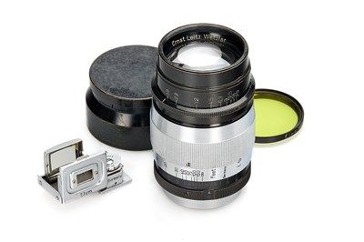 Lot 113 - Leitz Hektor 1.9/73mm Black/Chrome + 73mm Finder SAIOO