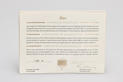 Lot 155 - Leica M6 Platin 150 Jahre Edition
