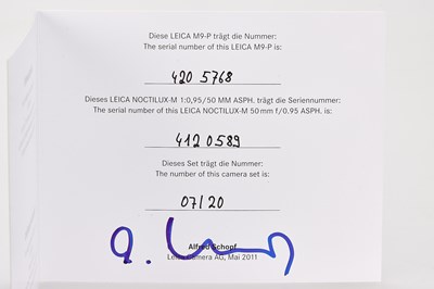 Lot 165 - Leica M9-P Chrome + Noctilux 0.95/50mm Chrome 'Leica Shop'