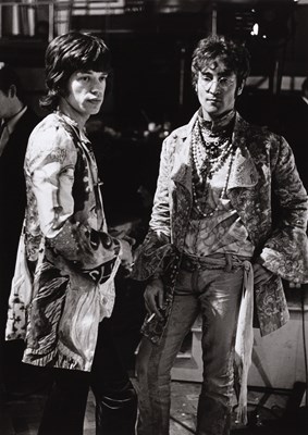 Lot 48 - DAVID MAGNUS (*1944) | Mick Jagger and John Lennon  at the live broadcast of 'Our World', Abbey Road Studios, London 1967