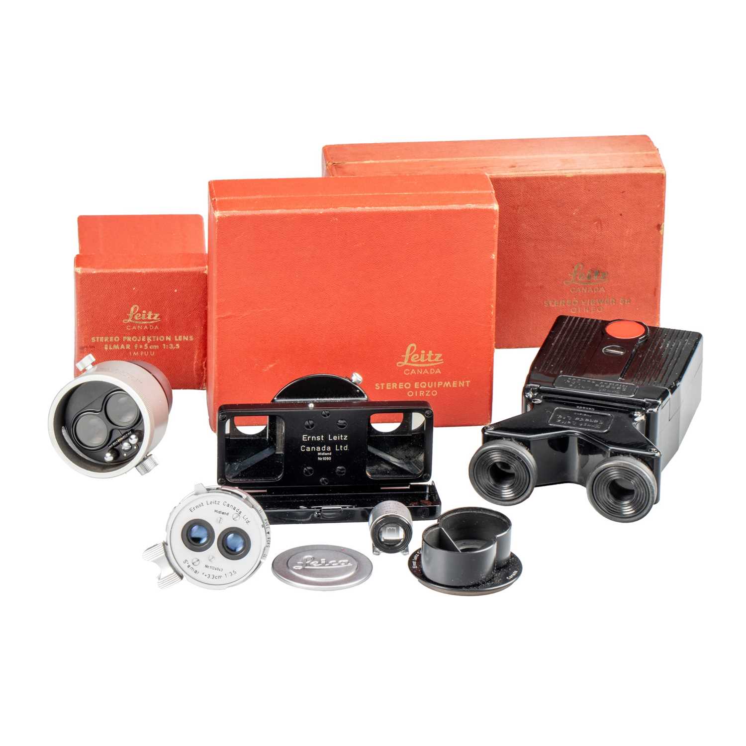 Lot 85 - Leitz Canada OIRZO Stemar 3.5/3.3cm Stereo outfit